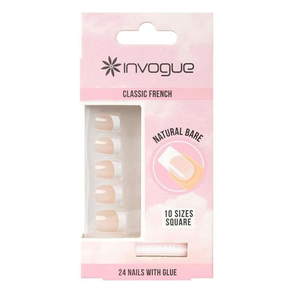 Invogue Bare French Square Nails - Pack of 24