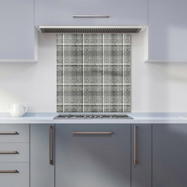 Warren Reed - Designer Monochrome Textured Checked Pattern Kitchen Splashback