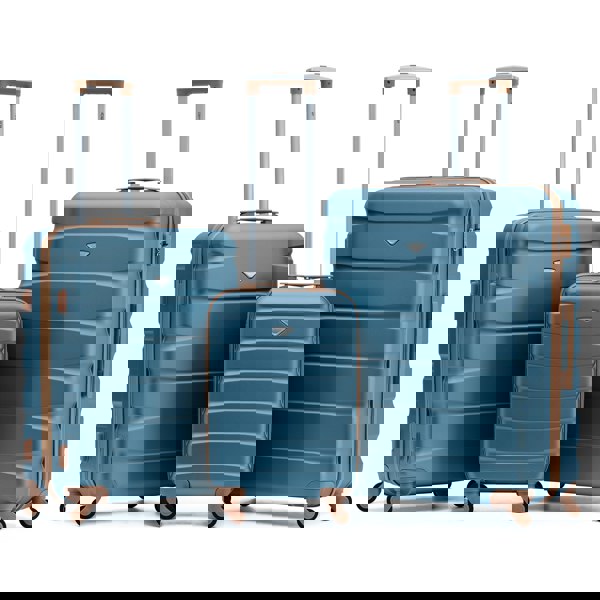 Flight Knight Set of 3 Hard Shell Suitcase Cabin & Check in Cases with TSA Lock