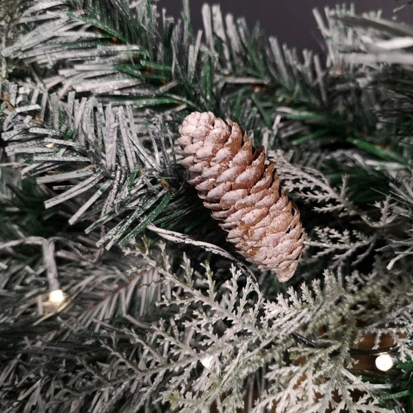Samuel Alexander 1.8m Snowy Christmas Garland with Pinecones 96 Tips and 50 Warm White LED Lights