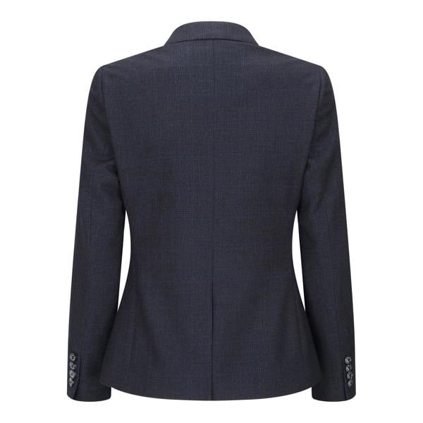 House of Cavani Women's Tailored Fit Tweed Navy Check Blazer Wool Jacket