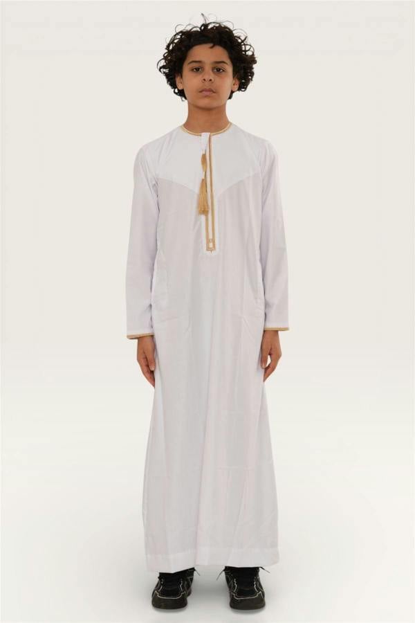Infinity Leather Kids Boys Ramadan Moroccan Thobe Robe Emirati Eid Jubba- TT-003