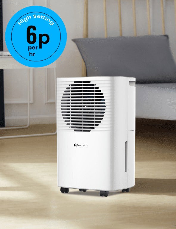 PureMate 10 Litre Dehumidifier with Continuous Drainage Hose