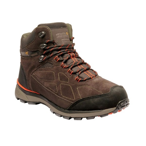 Regatta Mens Samaris Suede Hiking Boots - Peat/Burnt Salmon
