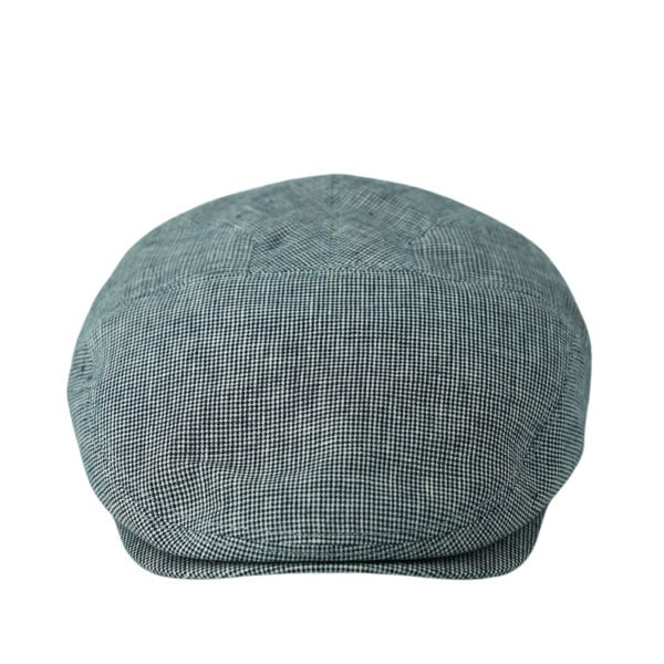 Gamble & Gunn Goodwood Baird McNutt Blue Check Irish Linen Flat Cap