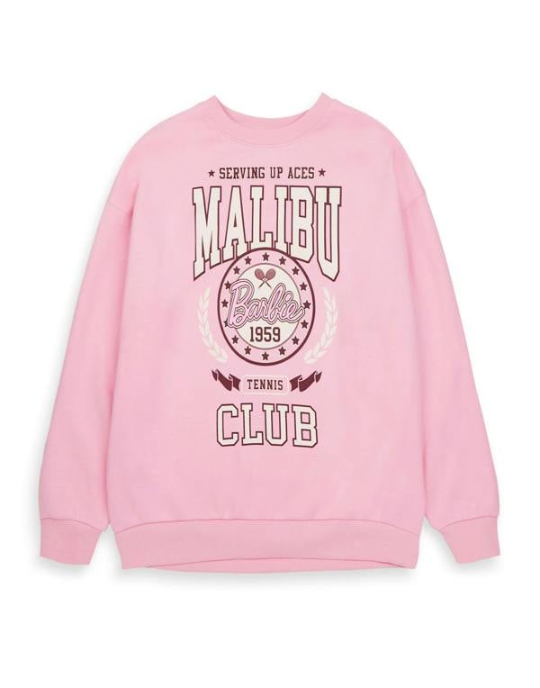 Barbie Womens Pink Malibu Club Sweatshirt