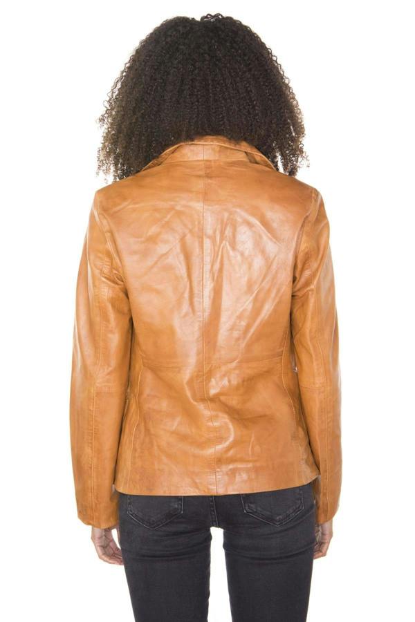 Infinity Leather Womens Leather Blazer Jacket-Seregno
