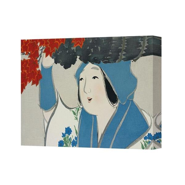 Benjamin Tate Design Canvas Art Print Japanese Woman Portrait In Blue Kimono 4445