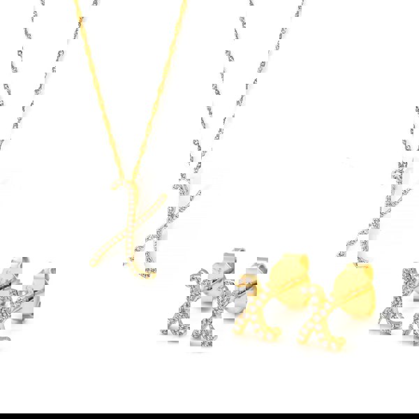 Say It With Luxe Initial Gift Set - Yellow Gold