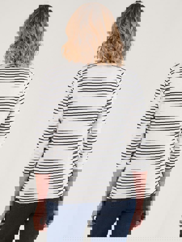 PennyPlain Yarn Dye Stripe Top - Ivory/french Navy