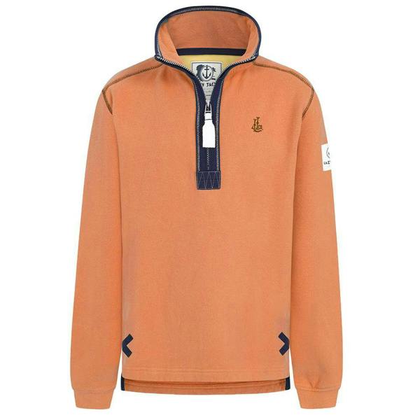 Lazy Jacks Boys Quarter Zip Sweatshirt - Orange - 