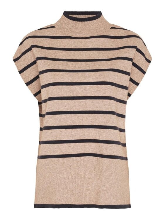 VIZ-A-VIZ Striped Longline High Neck Tabard