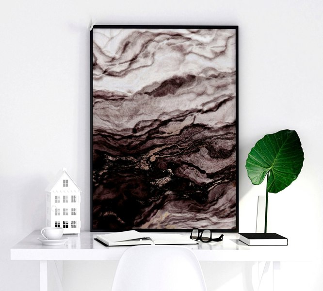 Wall print living room | set of 3 Marble prints