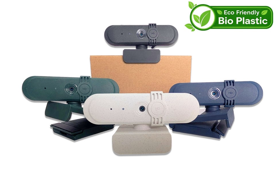 Accuratus BIO CAM900 Webcam - Full HD USB Camera Biodegradable Plant Based Resin Case