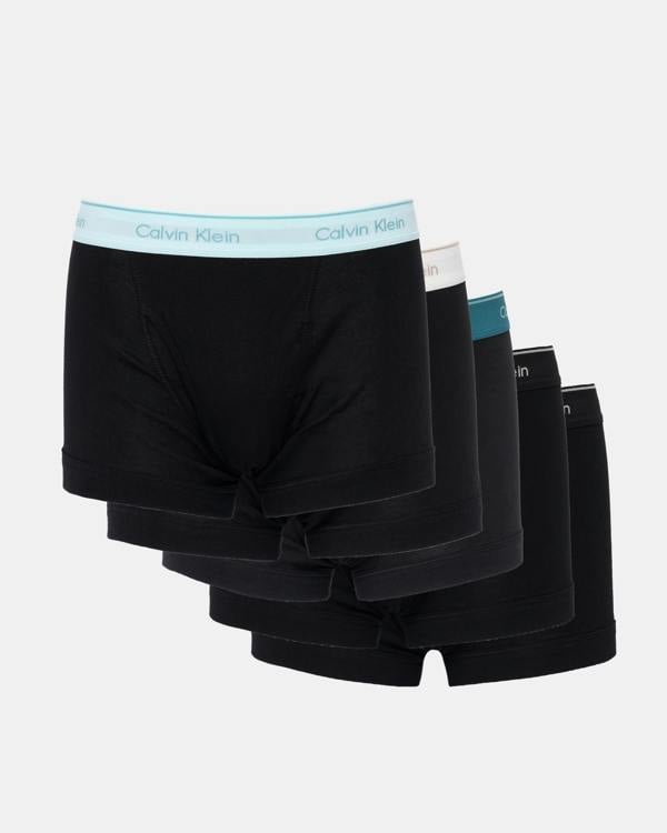 Calvin Klein 5-Pack Cotton Mens Trunks - Blue/Black