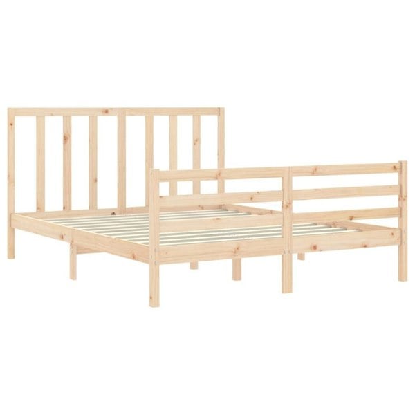 Berkfield Bed Frame with Headboard 160x200 cm Solid Wood