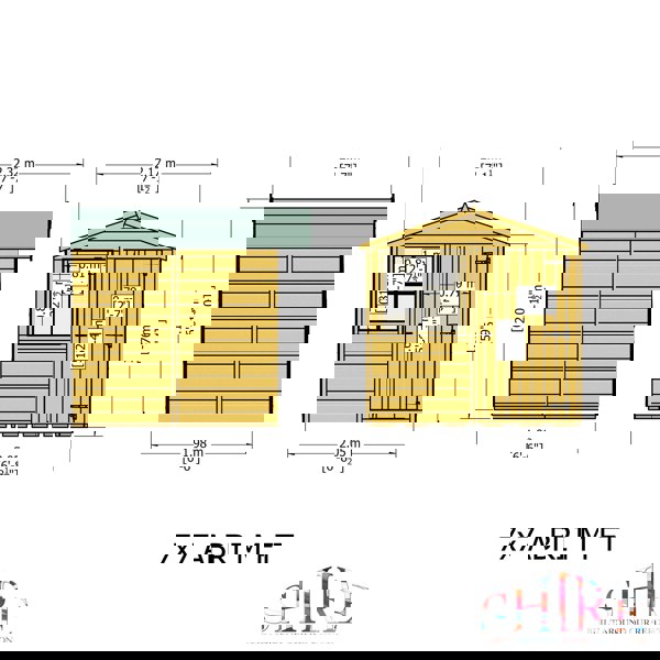 Shire Abri 7x7 12mm interlock Clad wooden Shed
