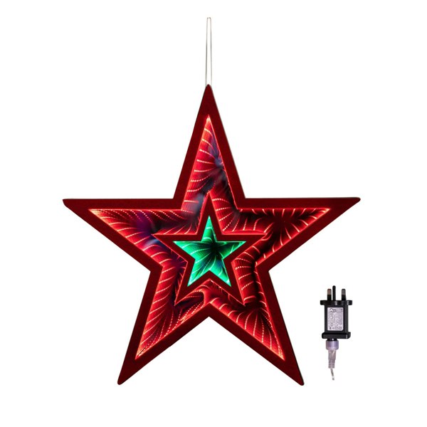 Samuel Alexander 47cm Light up Star Infinity Christmas Decoration with Red and Green LEDs