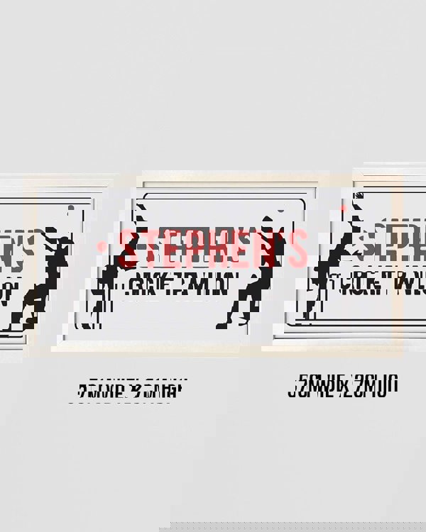 Personalised Cricket Pavilion Wall Art - Framed Print for Sports Fans