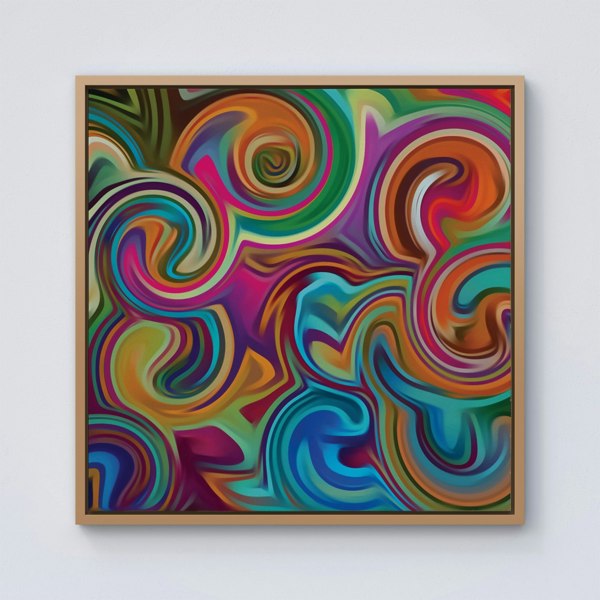 Warren Reed Colourful Wave Pattern Framed Canvas