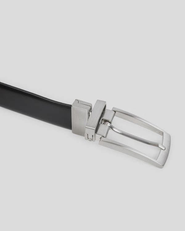 Steel & Jelly Men’s Egdean Black Reversible Textured Leather Belt