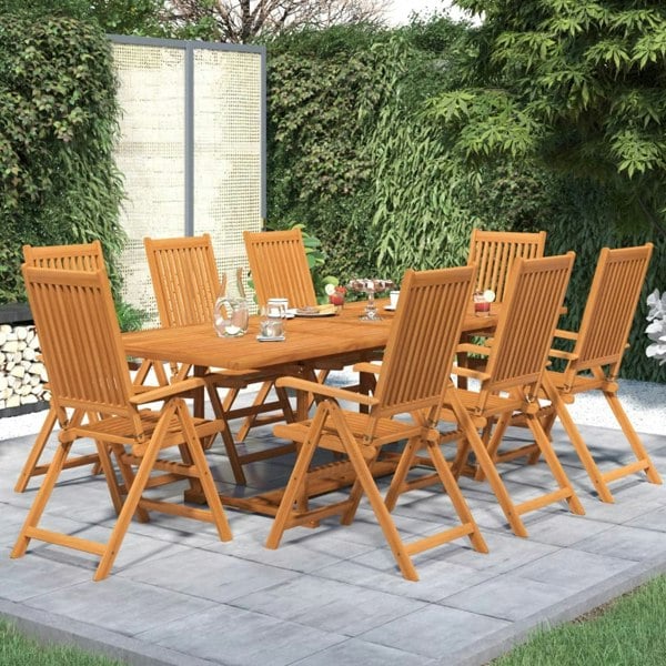 Berkfield 9 Piece Garden Dining Set Solid Wood Acacia