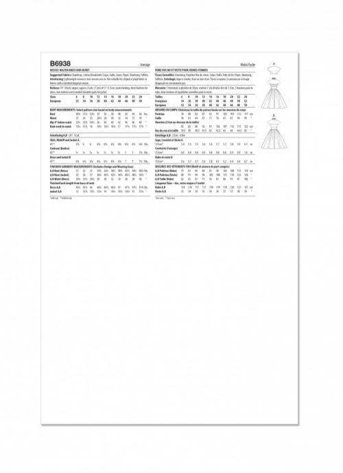 Butterick Sewing Pattern 6938, Dresses, Jackets, Vintage Style for Women, A5 (6-8-10-12-14) - Intermediate
