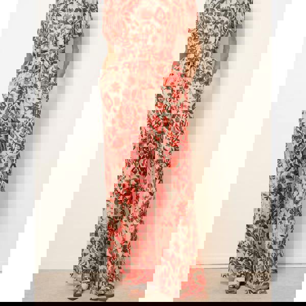 Blue Vanilla Watercolour Floral Printed Wide Leg Trousers