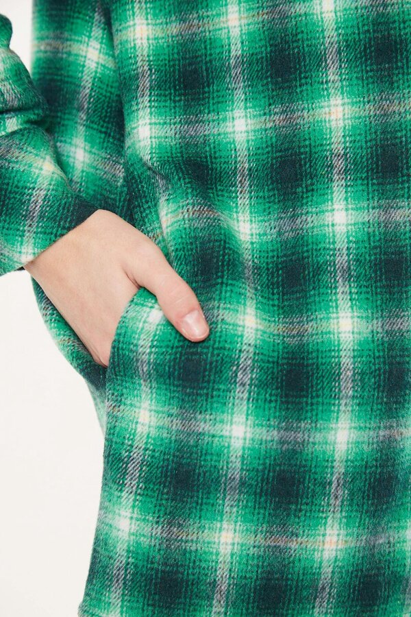Louche Meriam Check Shacket Green