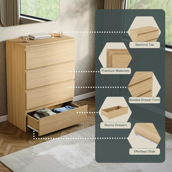Vida Designs Denver 4 Drawer Chest, Black
