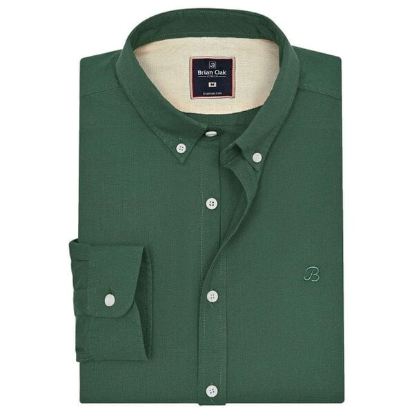 Men's Dark Green Long Sleeve Button Down Casual Shirt