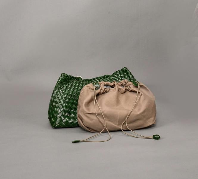 RIMINI Hand Woven Shoulder Bag 'Donna' - Green