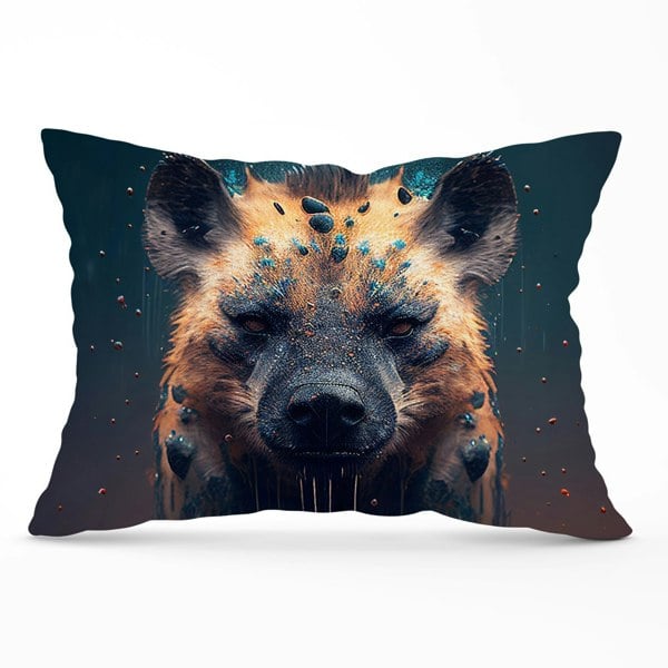 Warren Reed Hyena Face Splashart Dark Background Cushions