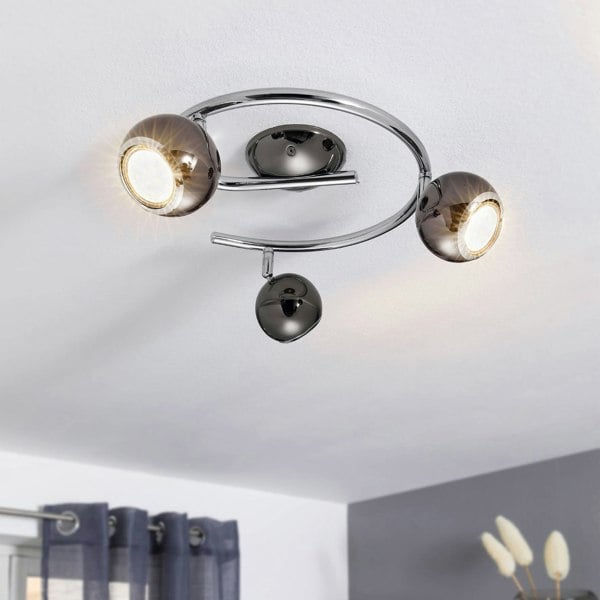 EGLO Bimeda LED Nickel-Nero/Chrome Ceiling Light