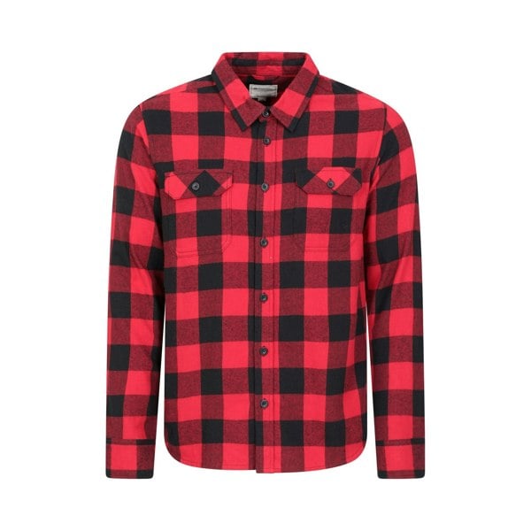 Mountain Warehouse Mens Trace Flannel Long-Sleeved Shirt - Carbon