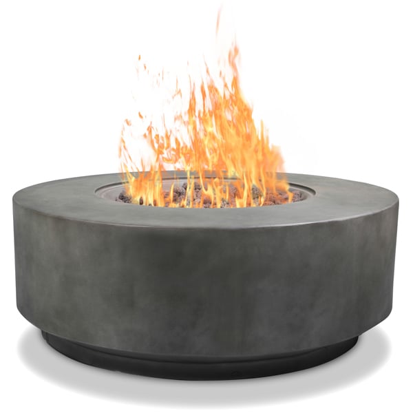 Homeology FUSION Dark Grey Lavish Garden & Patio Gas Fire Pit with Eco-Stone Finish - Fully Assembled