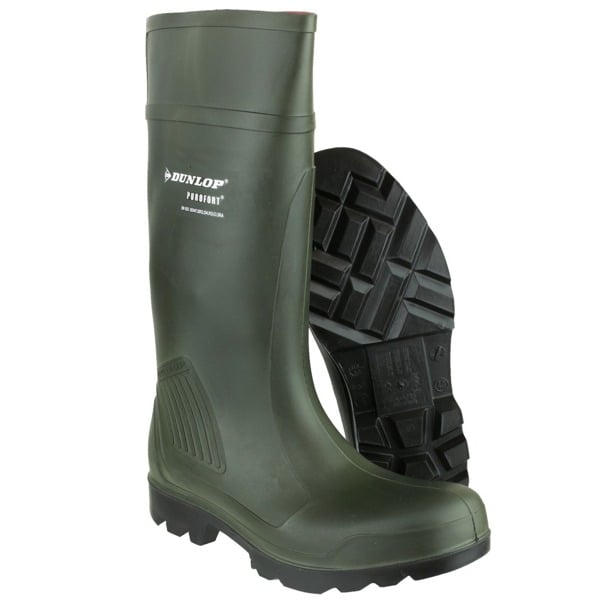 Dunlop D460933 Purofort PRO Non-Safety / Mens Boots / Plain Rubber Wellingtons - Green