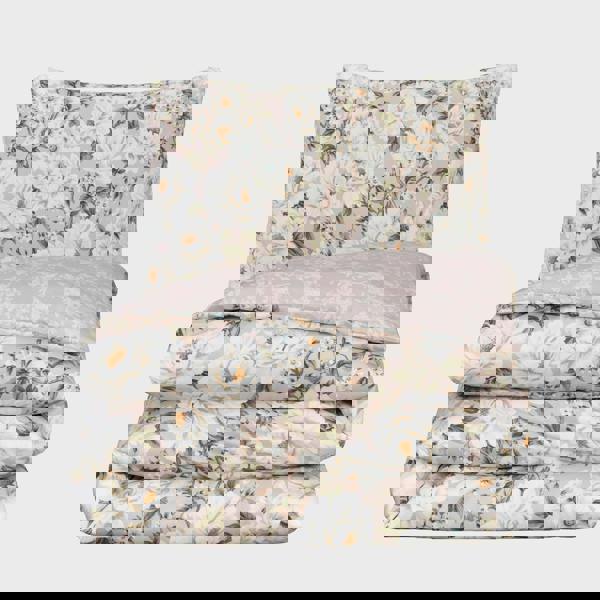 Smart Living Luxury Soft Reversible Elegant Blooms Duvet Cover & Pillowcases - Blush Pink