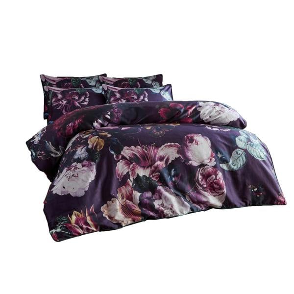 Paoletti Cordelia Floral Duvet Cover Set - Violet - 