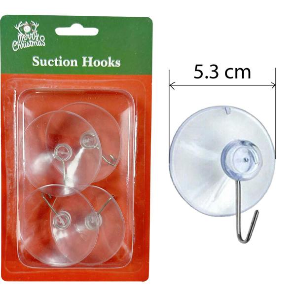 53mm Clear PVC Suction Cup Metal Hooks with Detachable Hook for Smooth Surfaces image 4