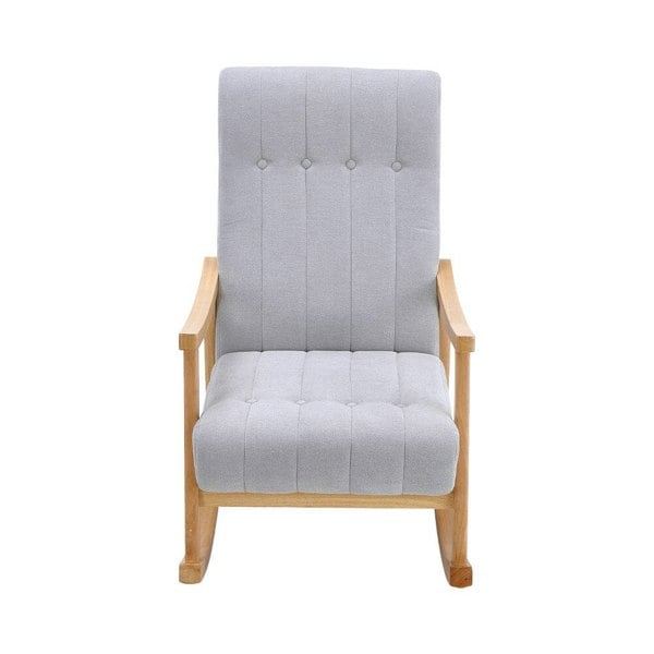 Solid Wood Rocking Chair with Velvet Upholstered Rocking Chairs Living and Home