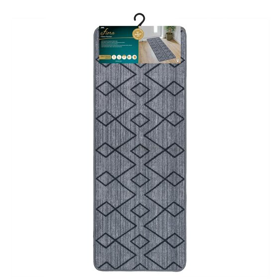 JVL Fiora Machine Washable Indoor Runner - 50 x 150cm - Diamond Pulse