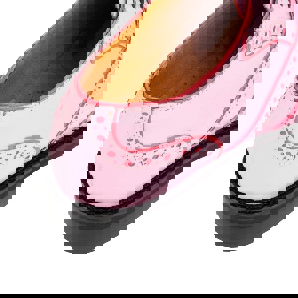 Embassy London Brick Lane - Pink & Pink - Women's contrast leather lace-up brogue