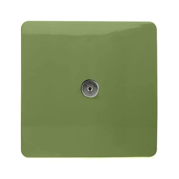 Trendi Switch 1 Gang Female Co-Axial Television Socket in Moss Green