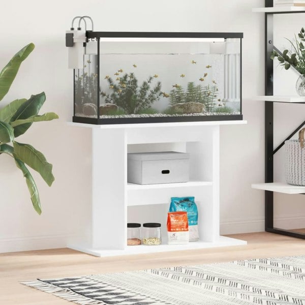 Berkfield Aquarium Stand White 80x35x60 cm Engineered Wood