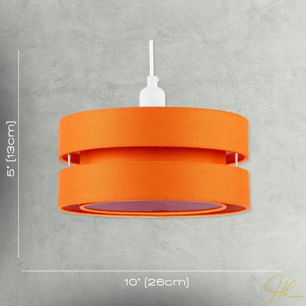 Modern Orange Linen Fabric Triple Tier Ceiling Pendant Light Shade Image 7