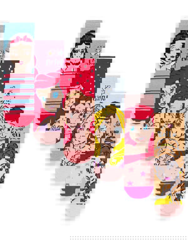 Disney Princess Girls Multicoloured 6 Pack Calf Socks Set of 6