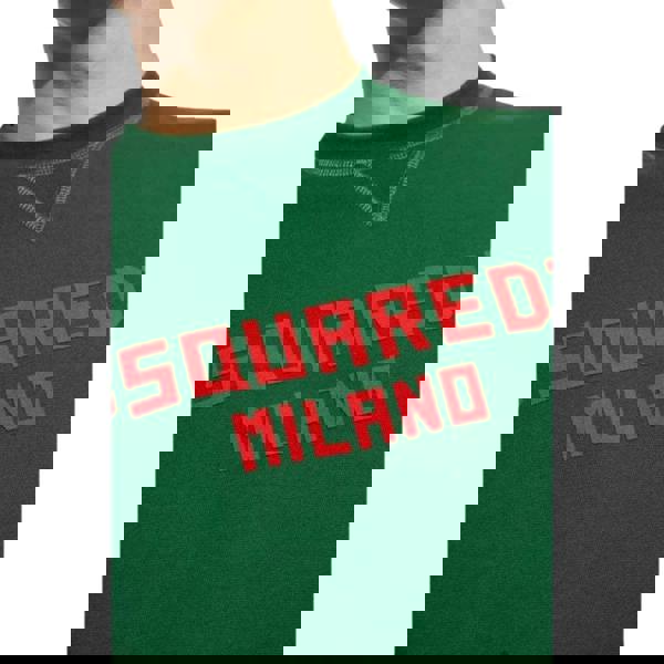 Dsquared2 Cool Fit Dsquared2 Milano Sweatshirt Green Red Print S