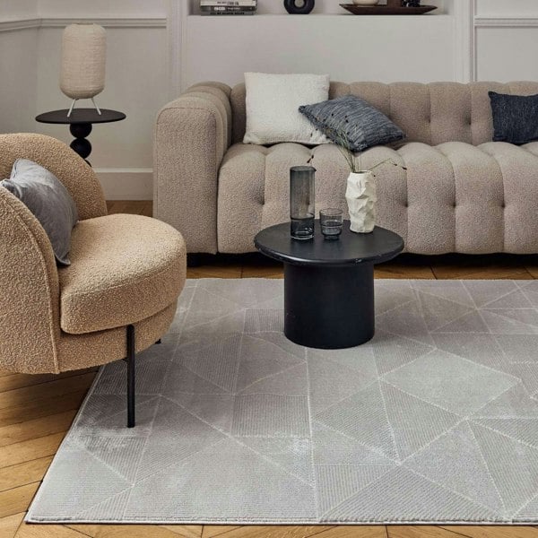 grey colour, abstract design, stain-resistant, Cosy comfort rug, non-static