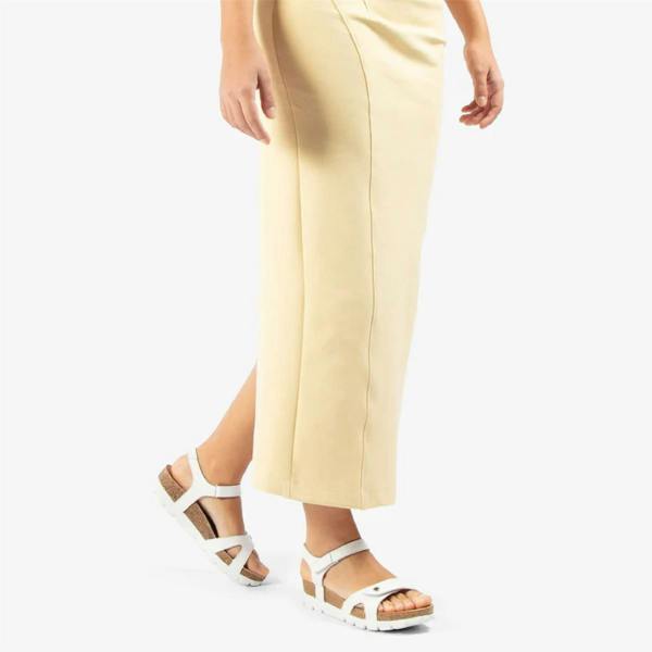 Panama Jack Women's Wedge White Leather Platform Sandals -  Sulia B1